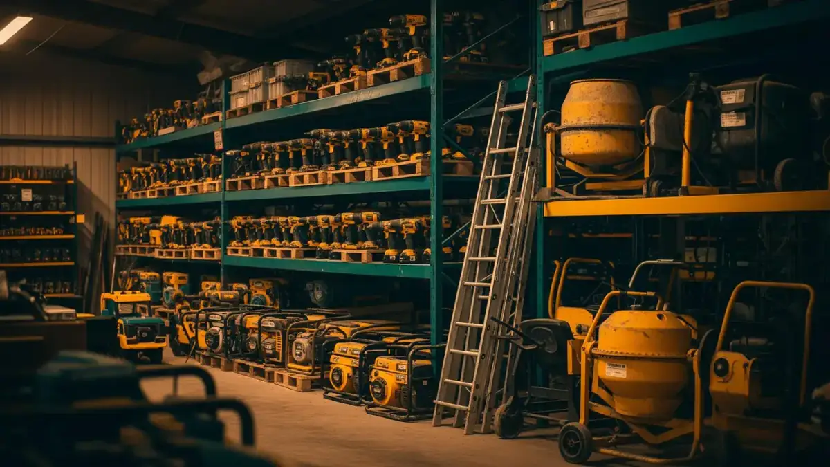 Galpão Construloca Obras com equipamentos para locação